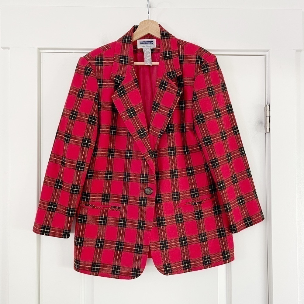 Vintage Sag Harbor Prophecy Wool Plaid Blazer - 12